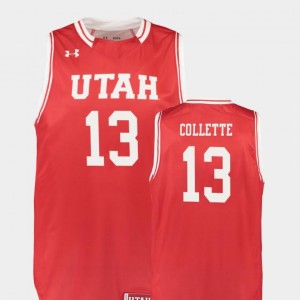 Replica David Collette Utah Utes Jersey Red #13 Mens College Basketball