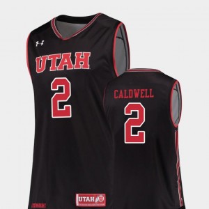 College Basketball Replica #2 Black Kolbe Caldwell University of Utah Jersey Men's