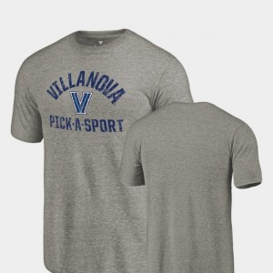 Villanova University T-Shirt Gray Men's Pick-A-Sport Tri Blend Distressed