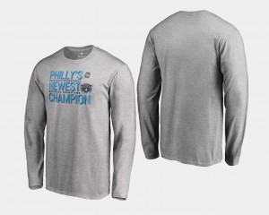 2018 Philly's Newest Champion Long Sleeve Basketball National Champions Men Villanova T-Shirt Heather Gray