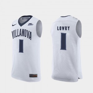 Men Replica Kyle Lowry Villanova Wildcats Jersey White #1 College Basketball