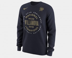 Navy Villanova T-Shirt For Men Basketball National Champions 2018 Celebration Long Sleeve