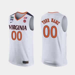 For Men's Virginia Cavaliers Customized Jersey #00 2019 Final-Four White