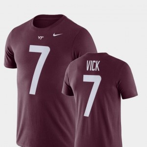 Nike Football Performance Name and Number Michael Vick Virginia Tech Hokies T-Shirt Maroon For Men's #7