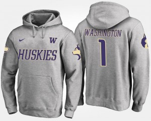 For Men's #1 Gray University of Washington Hoodie No.1 Name and Number