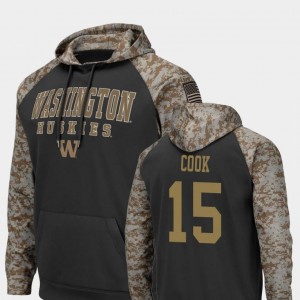 United We Stand Colosseum Football For Men's Alex Cook UW Hoodie #15 Charcoal