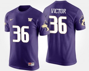 #36 Azeem Victor UW Huskies T-Shirt Purple Name and Number Men's