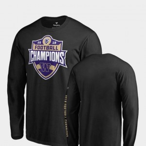 Long Sleeve Fanatics Branded Men's University of Washington T-Shirt 2018 PAC-12 Football Champions Black