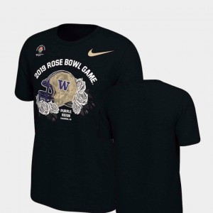 Black 2019 Rose Bowl Bound Men's Washington Huskies T-Shirt Helmet Nike