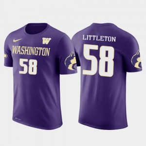 Purple Men Future Stars Los Angeles Rams Football Cory Littleton UW Huskies T-Shirt #58