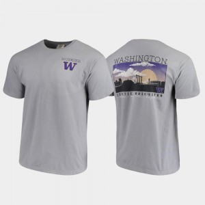 For Men Gray Comfort Colors UW T-Shirt Campus Scenery