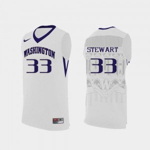 White #33 Isaiah Stewart Washington Huskies Jersey Replica Men's College Basketball