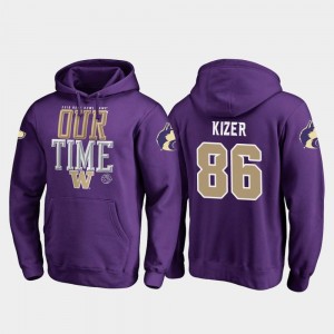 Fanatics Branded Counter Jacob Kizer Washington Hoodie Purple #86 2019 Rose Bowl Bound Men's