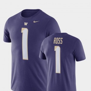 John Ross UW T-Shirt College Football Men's Name & Number #1 Purple