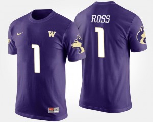 For Men Purple #1 John Ross Washington Huskies T-Shirt Name and Number