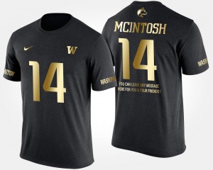 Black Gold Limited Short Sleeve With Message JoJo McIntosh University of Washington T-Shirt #14 Mens