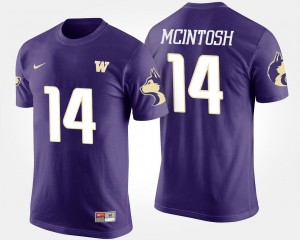 Purple JoJo McIntosh Washington T-Shirt #14 For Men's Name and Number