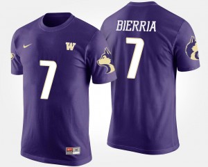 Name and Number #7 Purple Keishawn Bierria Washington T-Shirt For Men's