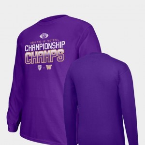 Purple Men's Locker Room Long Sleeve Big & Tall 2018 PAC-12 Football Champions UW T-Shirt