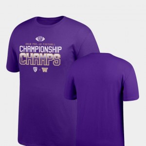For Men's Purple Locker Room Big & Tall UW T-Shirt 2018 PAC-12 Football Champions