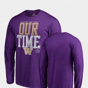 UW T-Shirt Counter Long Sleeve Fanatics Branded 2019 Rose Bowl Bound For Men's Purple