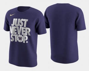 Purple Mens March Madness Selection Sunday Washington Huskies T-Shirt Basketball Tournament Just Never Stop