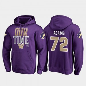 #72 Fanatics Branded Counter For Men's Trey Adams UW Hoodie 2019 Rose Bowl Bound Purple