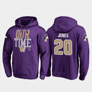 Fanatics Branded Counter #20 Purple Ty Jones UW Huskies Hoodie 2019 Rose Bowl Bound Mens