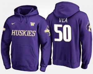 Men's Name and Number Vita Vea Washington Huskies Hoodie #50 Purple