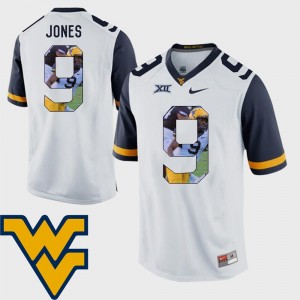 White Pictorial Fashion For Men's Football #9 Adam Jones Mountaineers Jersey