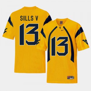 Replica Men #13 David Sills V West Virginia University Jersey Gold College Football