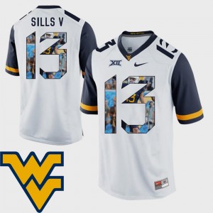 Pictorial Fashion White David Sills V Mountaineers Jersey For Men's Football #13