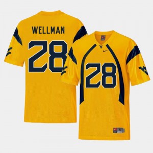 Replica For Men's #28 Elijah Wellman West Virginia Jersey Gold College Football