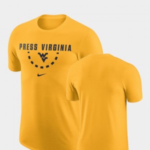 Nike For Men's Basketball Team West Virginia T-Shirt Gold