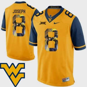 #8 Karl Joseph West Virginia University Jersey Gold Football Men's Pictorial Fashion