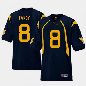 #8 College Football Keith Tandy West Virginia Jersey Navy For Men's Replica
