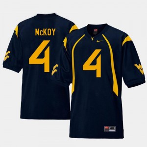 Men Kennedy McKoy West Virginia Mountaineers Jersey College Football Replica Navy #4