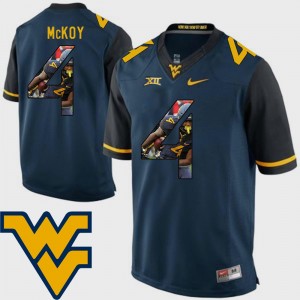 Kennedy McKoy West Virginia Jersey Pictorial Fashion #4 Football Navy Mens