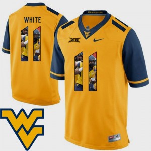 Pictorial Fashion Kevin White West Virginia University Jersey Men Football #11 Gold