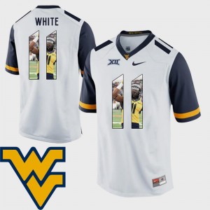 #11 Pictorial Fashion Football Men Kevin White Mountaineers Jersey White