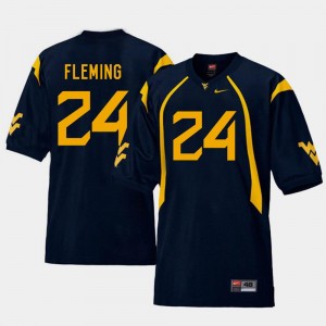 College Football Mens #24 Navy Maurice Fleming West Virginia Mountaineers Jersey Replica