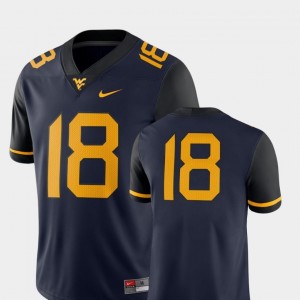 Navy For Men #18 West Virginia Mountaineers Jersey College Football 2018 Game Nike