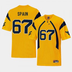 Gold #67 College Football Quinton Spain West Virginia Jersey Replica For Men