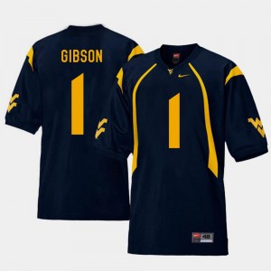 Shelton Gibson Mountaineers Jersey #1 College Football Navy Men's Replica