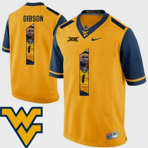 Football Men's Shelton Gibson West Virginia Mountaineers Jersey Gold Pictorial Fashion #1