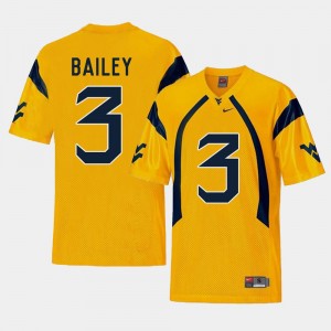 Men Stedman Bailey West Virginia Jersey #3 Replica Gold College Football