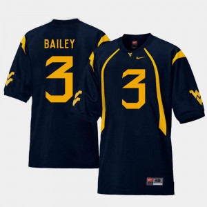 Stedman Bailey WVU Jersey Replica #3 College Football Navy Men's