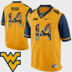 #14 Pictorial Fashion For Men Gold Football Tevin Bush Mountaineers Jersey