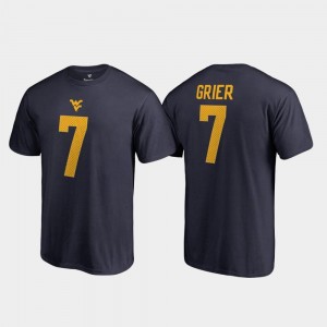 Fanatics Branded Name & Number For Men's College Legends Navy #7 Will Grier West Virginia Mountaineers T-Shirt