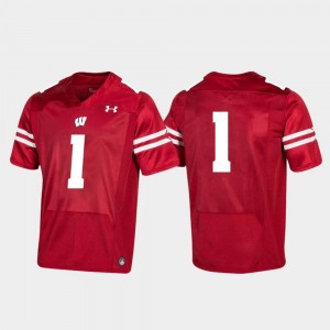 Red Mens #1 UW Jersey Replica College Football Under Armour